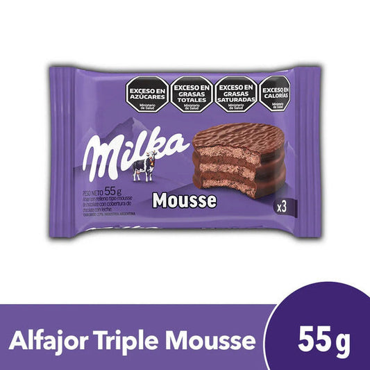 Pampa Direct Milka Alfajor Triple Cookie with Chocolate Mousse, 55 g / 2 oz (pack of 6)