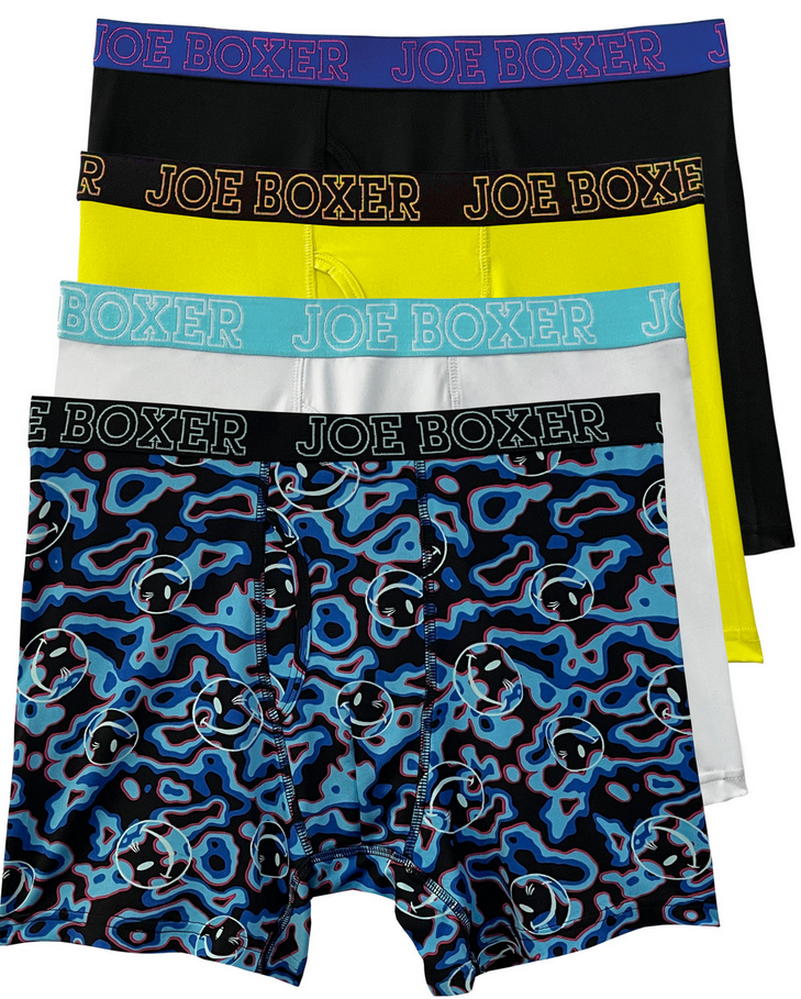 Joe Boxer Men's 4-Pack "Lava" Performance Boxer Briefs