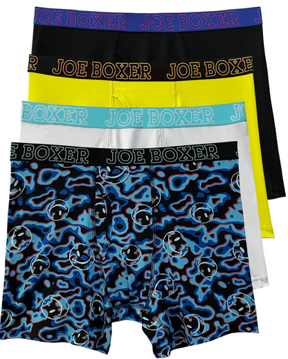 Joe Boxer Men's 4-Pack "Lava" Performance Boxer Briefs