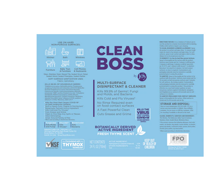 CleanBoss Multi-Surface Disinfectant & Cleaner (4 Pack)
