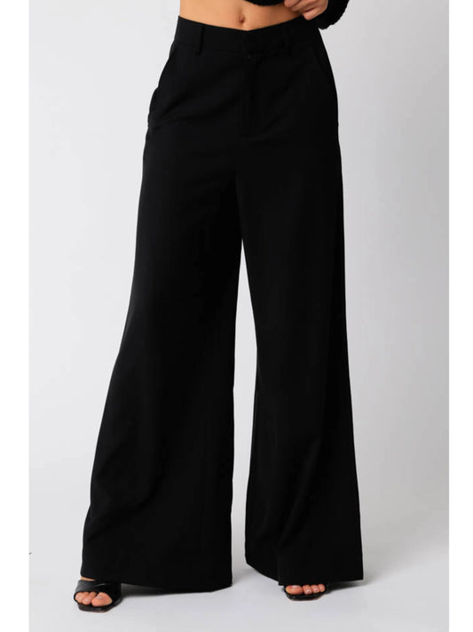 Ruby & Jenna Women's Wide Leg Trouser Pant