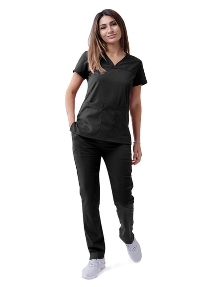 Adar Women’s Sweetheart V-neck Scrub Top 1