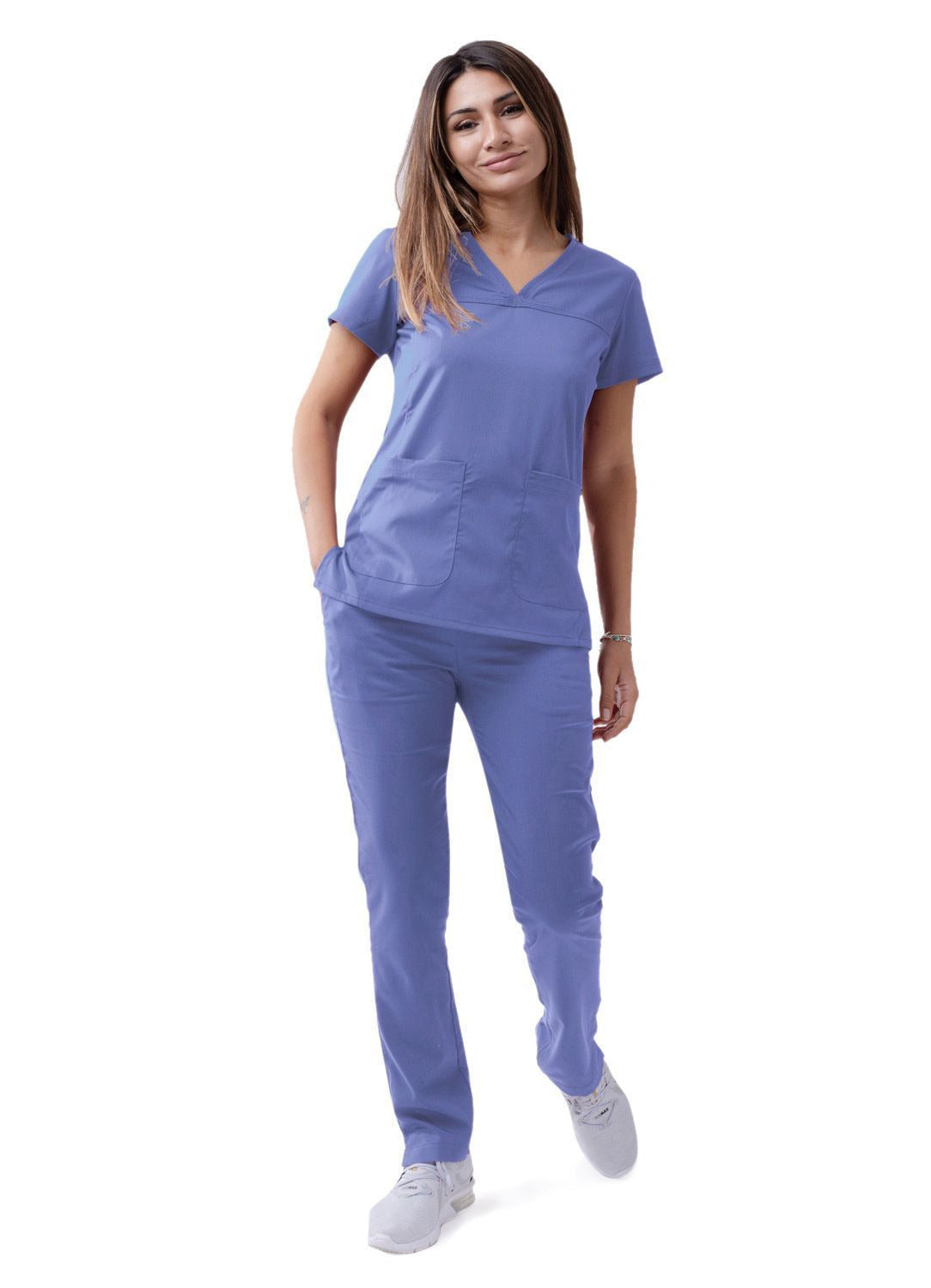 Adar Women’s Sweetheart V-neck Scrub Top 1