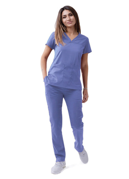 Adar Women’s Sweetheart V-neck Scrub Top 1
