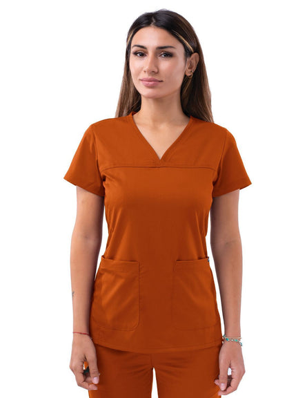 Adar Women’s Sweetheart V-neck Scrub Top 1
