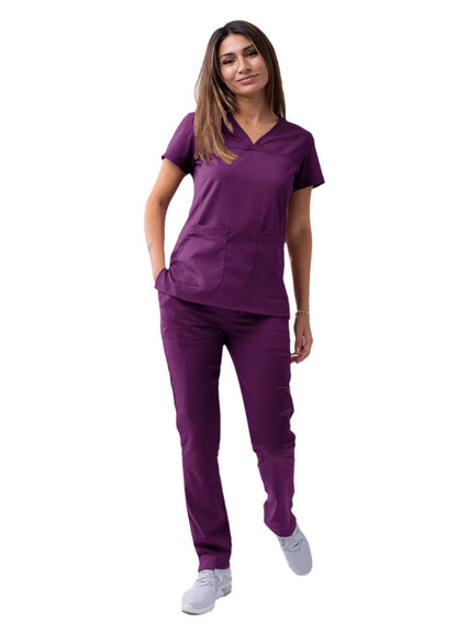 Adar Women’s Sweetheart V-neck Scrub Top 1