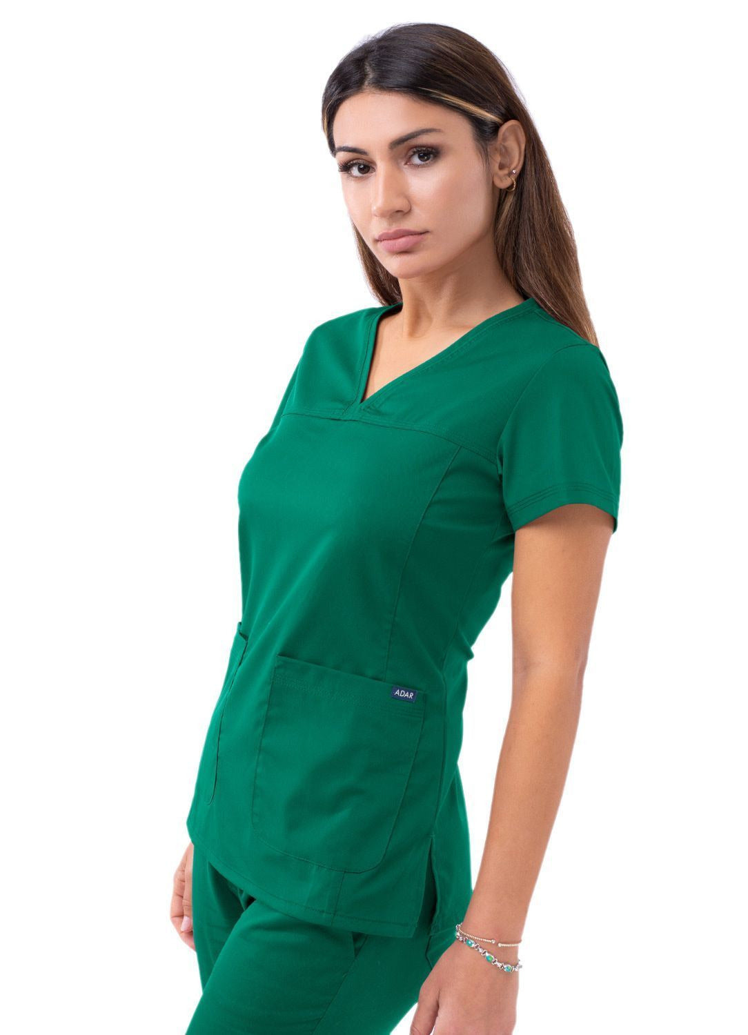 Adar Women’s Sweetheart V-neck Scrub Top 1