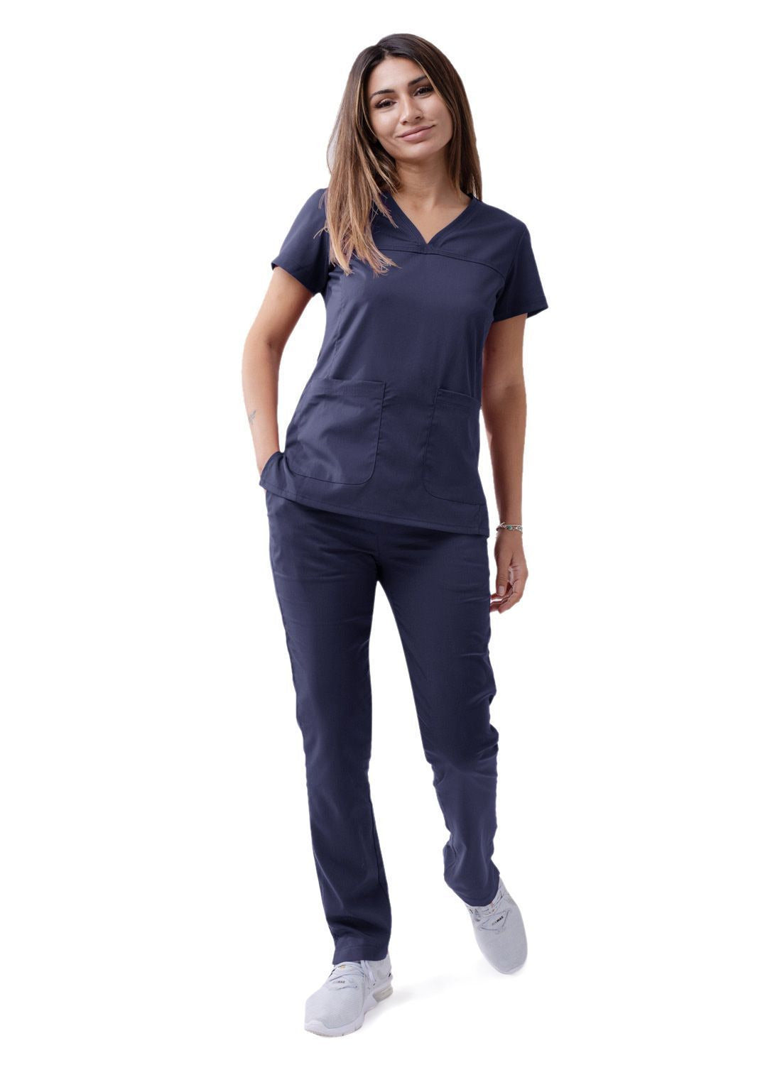 Adar Women’s Sweetheart V-neck Scrub Top 1