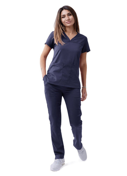Adar Women’s Sweetheart V-neck Scrub Top 1