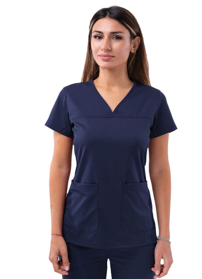 Adar Women’s Sweetheart V-neck Scrub Top 1