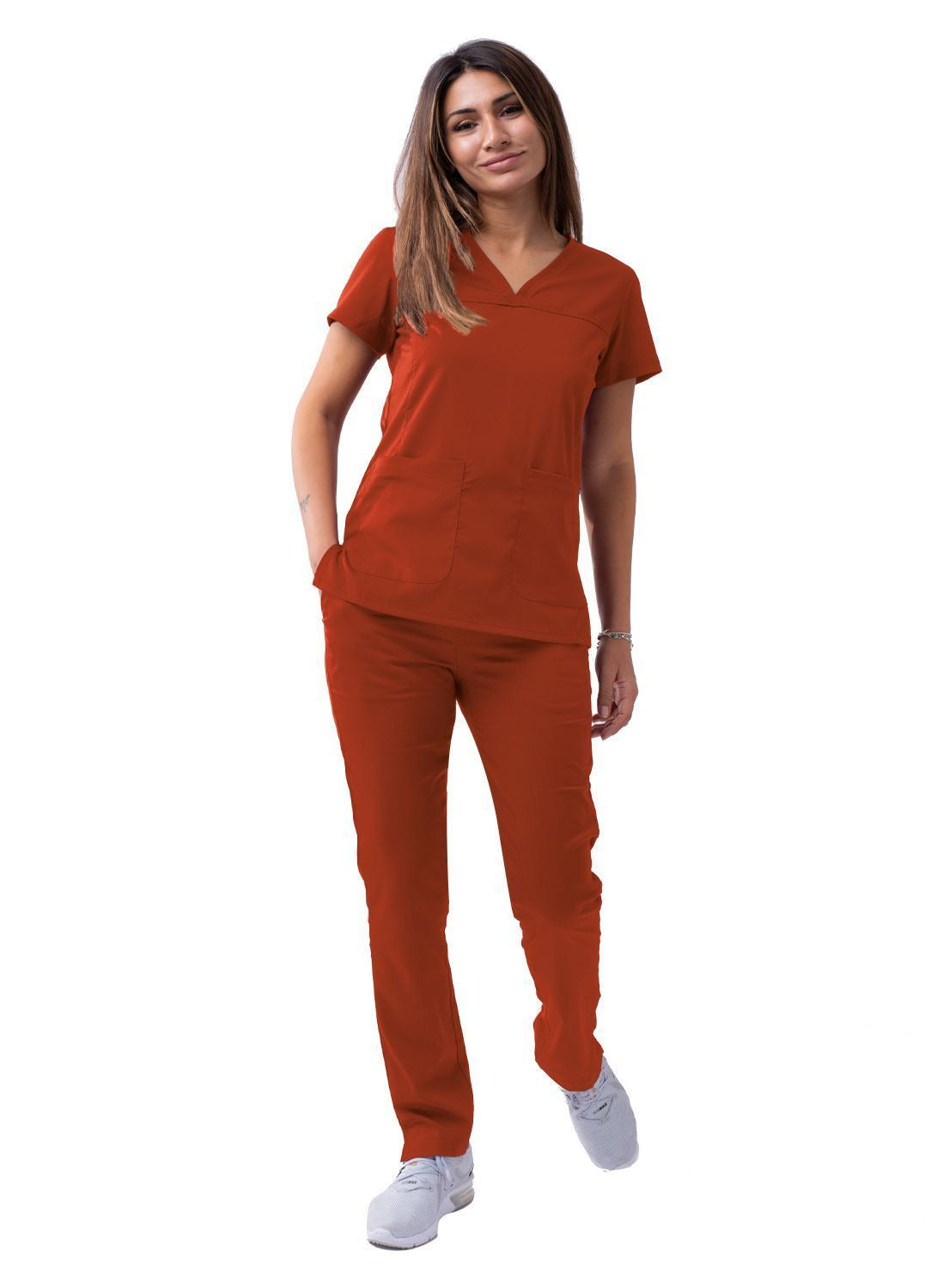 Adar Women’s Sweetheart V-neck Scrub Top 1