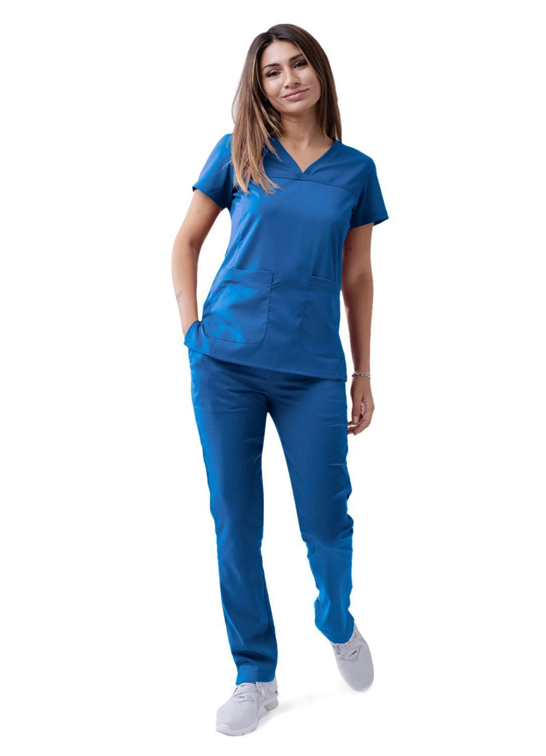 Adar Women’s Sweetheart V-neck Scrub Top 1
