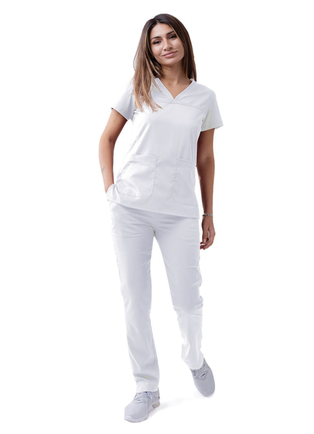Adar Women’s Sweetheart V-neck Scrub Top 2