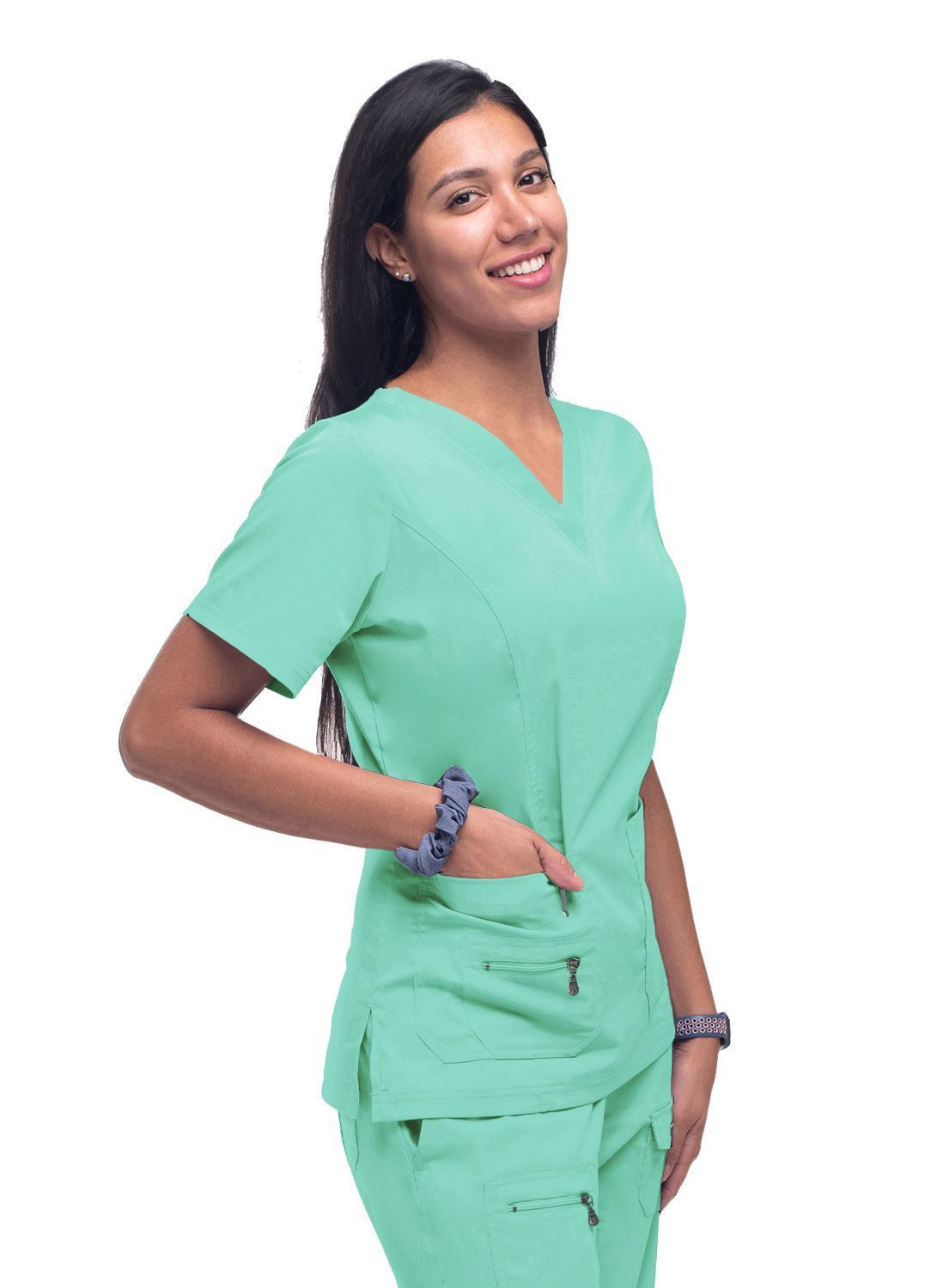 Adar Womens Elevated V-neck Scrub Top 3