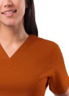 Adar Womens Elevated V-neck Scrub Top - Cinnamon