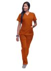 Adar Womens Elevated V-neck Scrub Top - Cinnamon