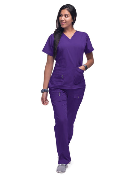 Adar Womens Elevated V-neck Scrub Top 3