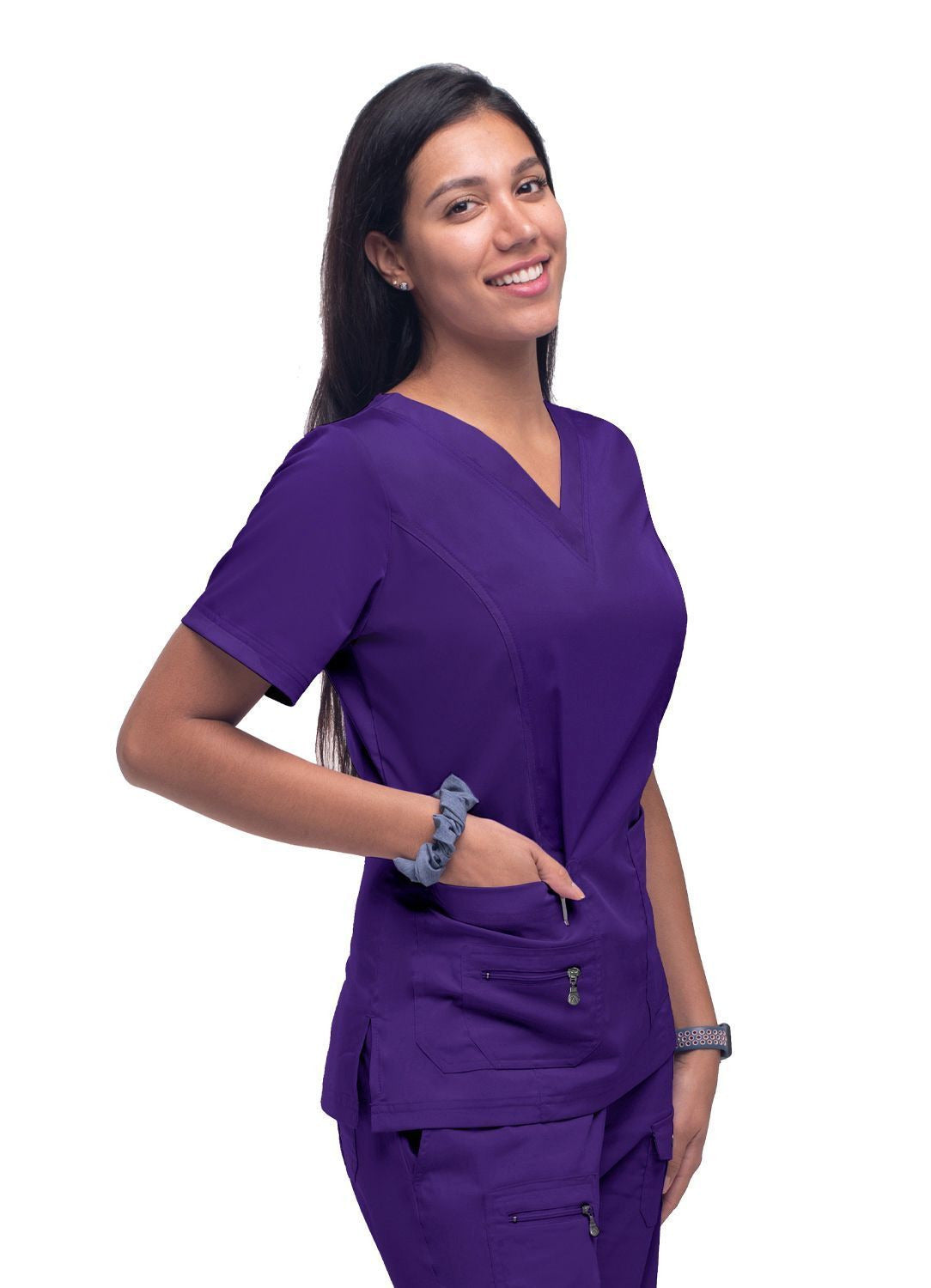 Adar Womens Elevated V-neck Scrub Top 3