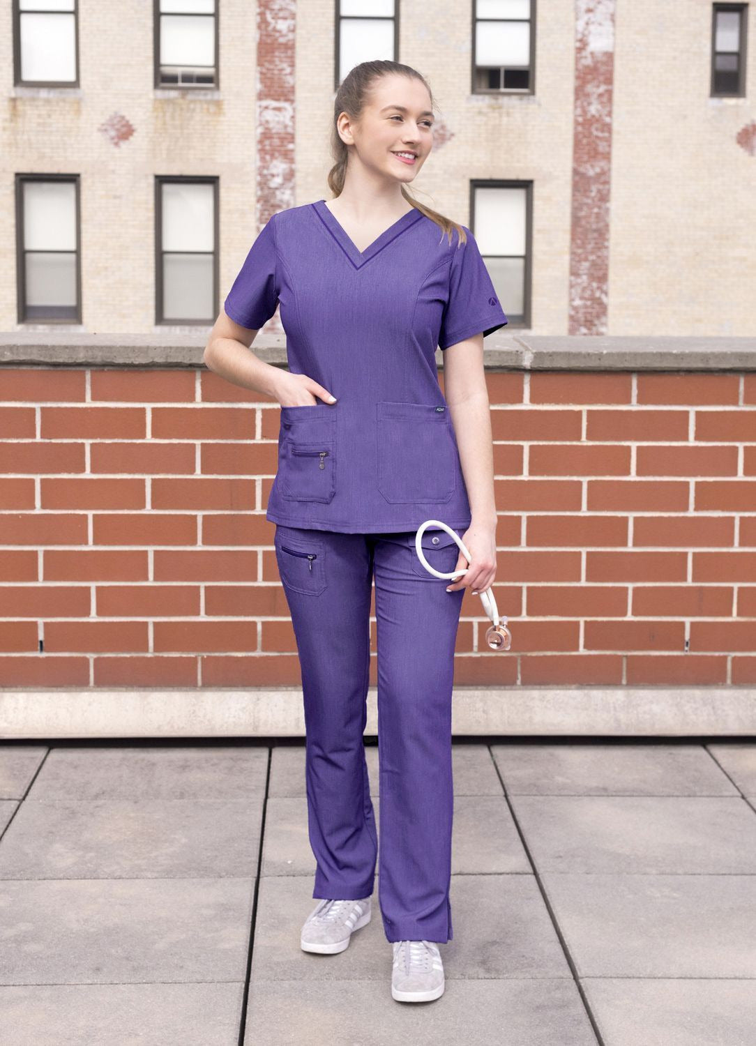 Adar Womens Elevated V-neck Scrub Top 3