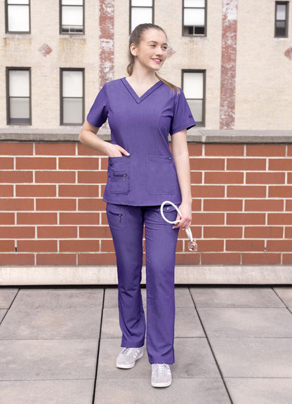 Adar Womens Elevated V-neck Scrub Top 3