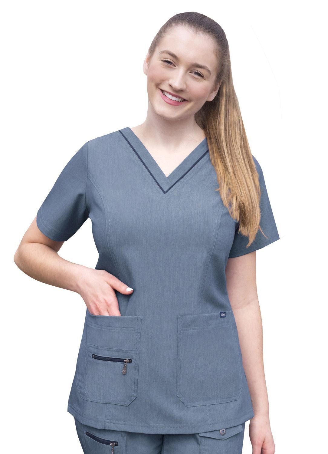 Adar Womens Elevated V-neck Scrub Top 3