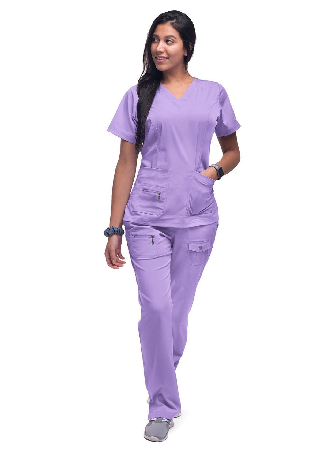 Adar Womens Elevated V-neck Scrub Top 3