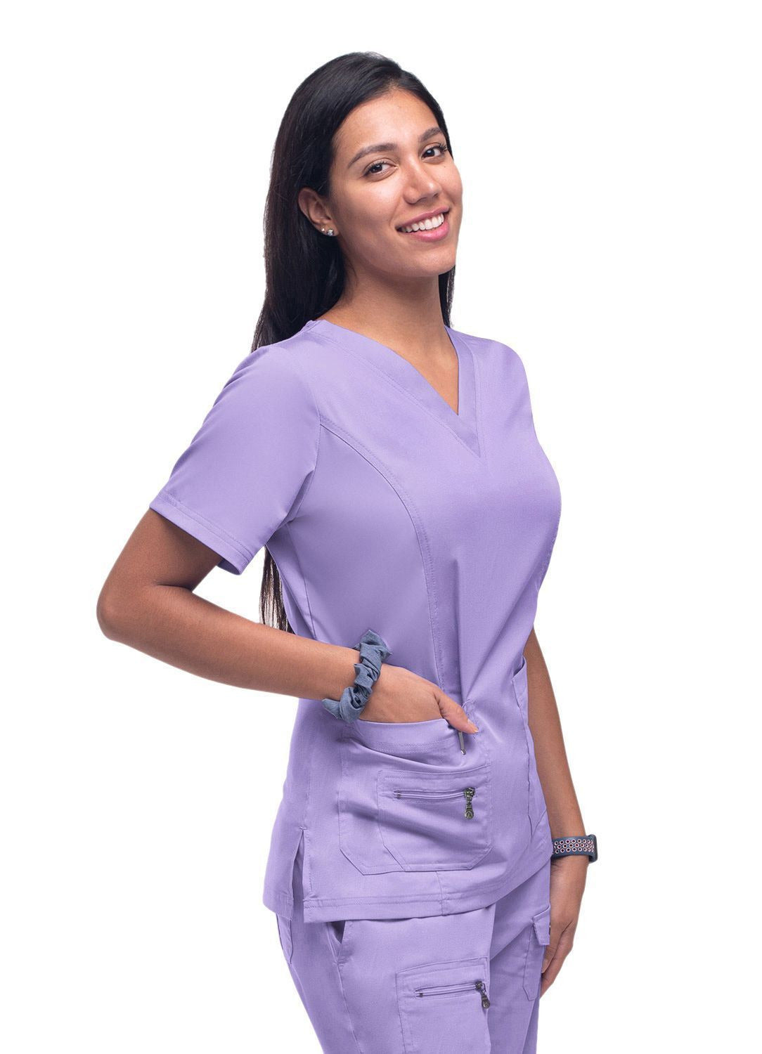 Adar Womens Elevated V-neck Scrub Top 3