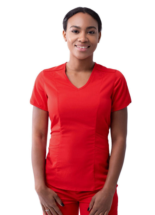Adar Women's Modern V-Neck Scrub Top 1
