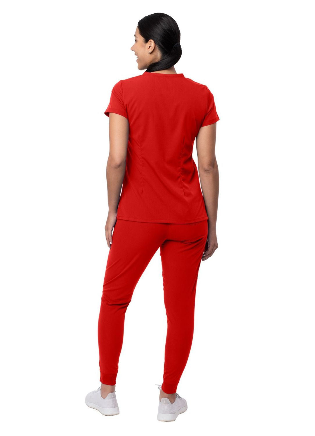 Adar Women's Movement Booster Jogger Scrub Set Apple - Black - Caribbean Blue