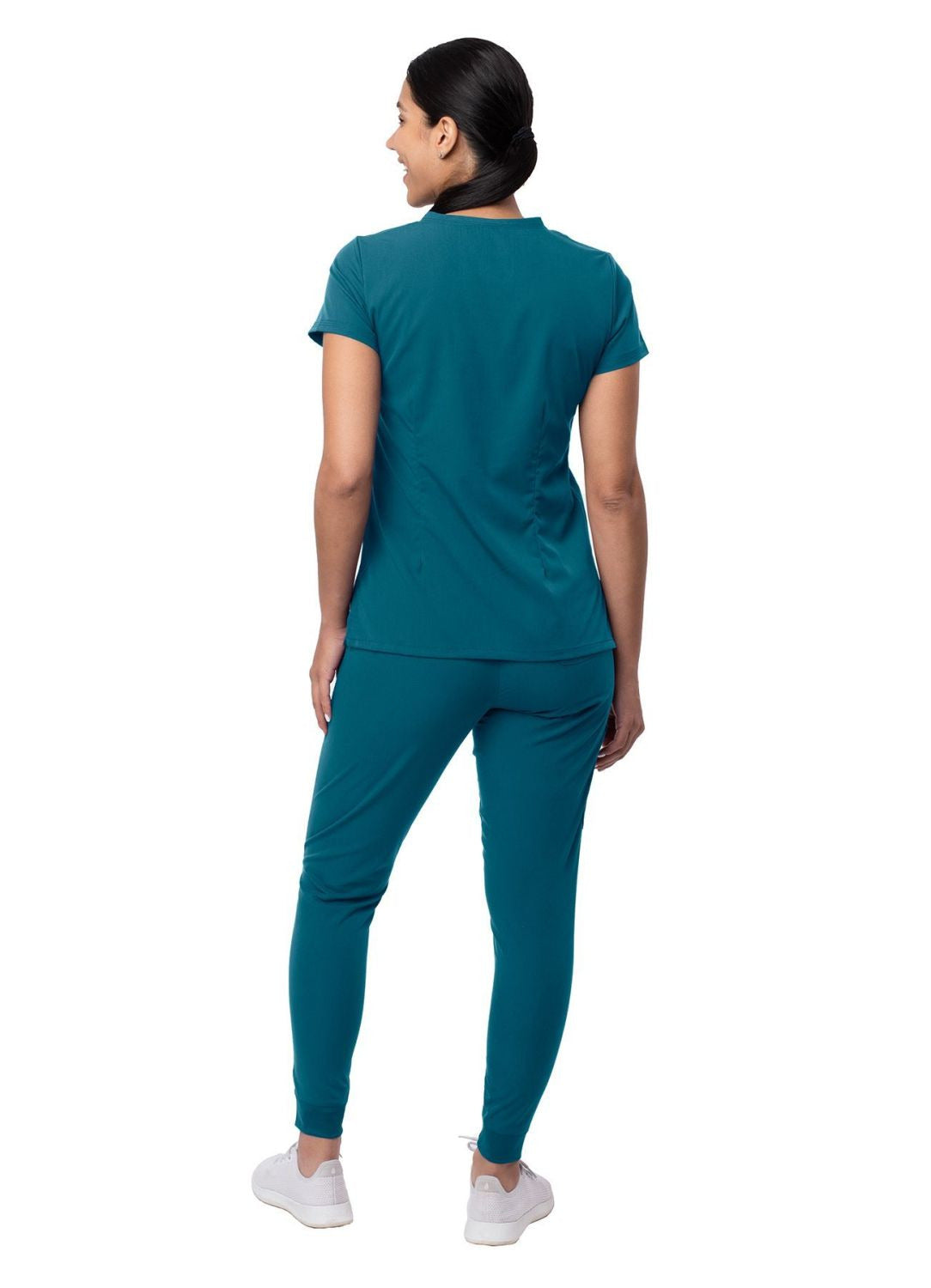 Adar Women's Movement Booster Jogger Scrub Set Apple - Black - Caribbean Blue