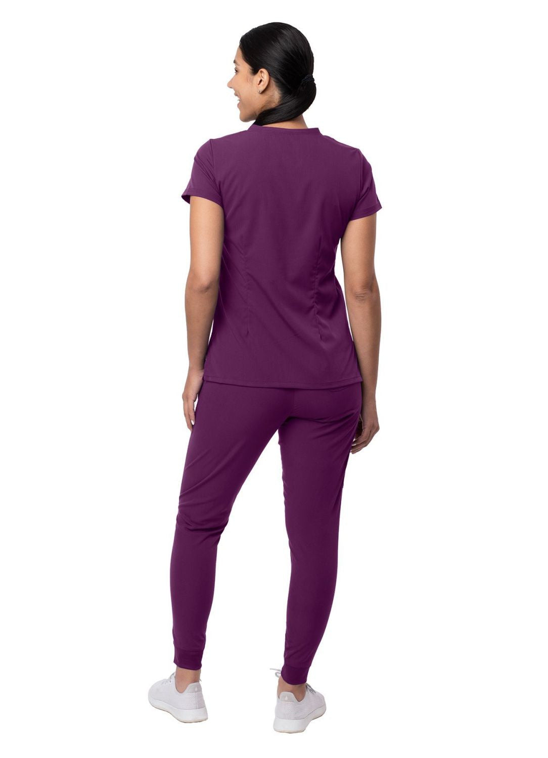 Adar Women's Movement Booster Jogger Scrub Set Eggplant - Hunter Green - Navy