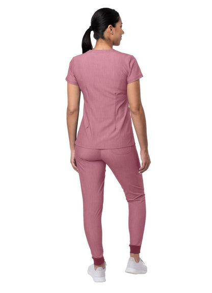 Adar Women's Movement Booster Jogger Scrub Set Heather Oliver - Heather Wine
