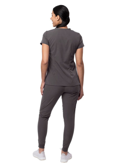 Adar Women's Movement Booster Jogger Scrub Set Oliver - Pewter - Rapture Rose