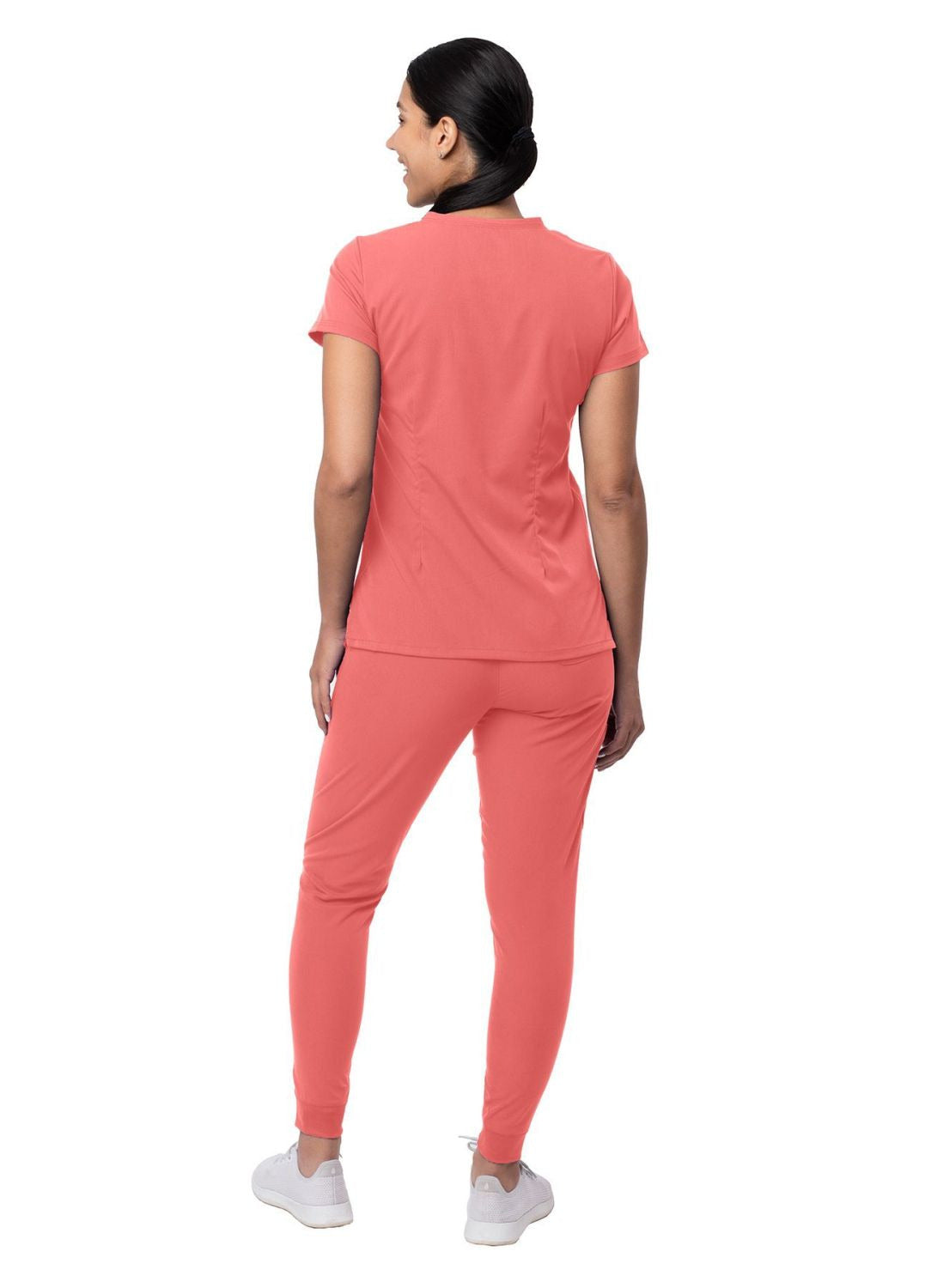 Adar Women's Movement Booster Jogger Scrub Set Oliver - Pewter - Rapture Rose