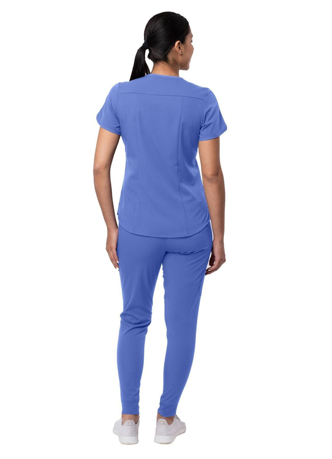Adar Women's Modern Athletic Jogger Scrub Set Ceil Blue - Cinnamon - Coffee