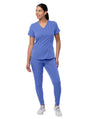 Adar Women's Modern Athletic Jogger Scrub Set Ceil Blue - Cinnamon - Coffee