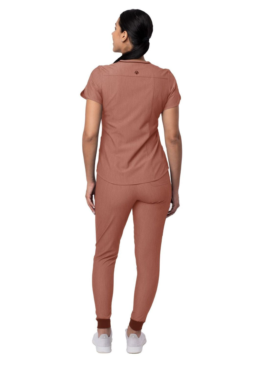 Adar Women's Modern Athletic Jogger Scrub Set - Heather Apple - Heather French Blue - Heather Coffee