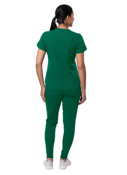 Adar Women's Modern Athletic Jogger Scrub Set Eggplant - Hunter Green - Navy