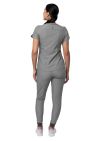 Adar Women's Modern Athletic Jogger Scrub Set - Heather Hunter - Heather Grey