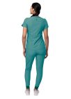 Adar Women's Modern Athletic Jogger Scrub Set - Heather Hunter - Heather Grey