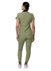 Adar Women's Modern Athletic Jogger Scrub Set - Heather Oliver - Heather Wine