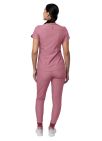 Adar Women's Modern Athletic Jogger Scrub Set - Heather Oliver - Heather Wine