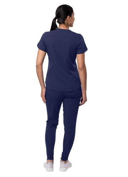 Adar Women's Modern Athletic Jogger Scrub Set Eggplant - Hunter Green - Navy