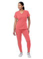 Adar Women's Modern Athletic Jogger Scrub Set - Oliver - Pewter - Rapture Rose
