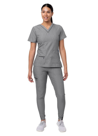 Adar Women's Flawless Plus Scrub Set - Heather Hunter - Heather Grey