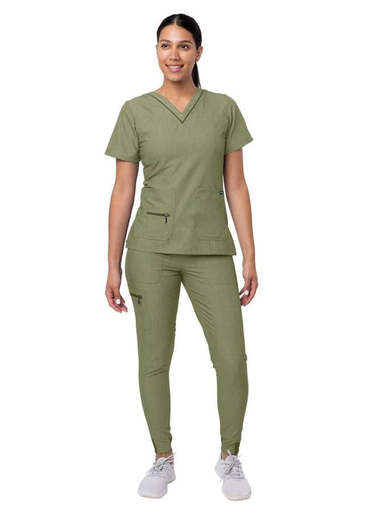 Adar Women's Flawless Plus Scrub Set - Heather Oliver - Heather Wine