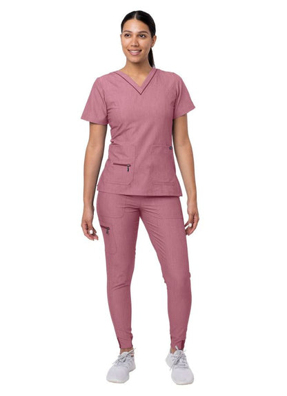 Adar Women's Flawless Plus Scrub Set - Heather Oliver - Heather Wine