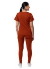 Adar Women's Flawless Plus Scrub Set - Red Ochre - Royal Blue - Spring Leaf