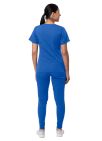 Adar Women's Flawless Plus Scrub Set - Red Ochre - Royal Blue - Spring Leaf