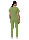 Adar Women's Flawless Plus Scrub Set - Red Ochre - Royal Blue - Spring Leaf